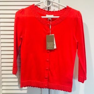 Monsoon Red/Orange Cardigan: Brand New w/ Tags!